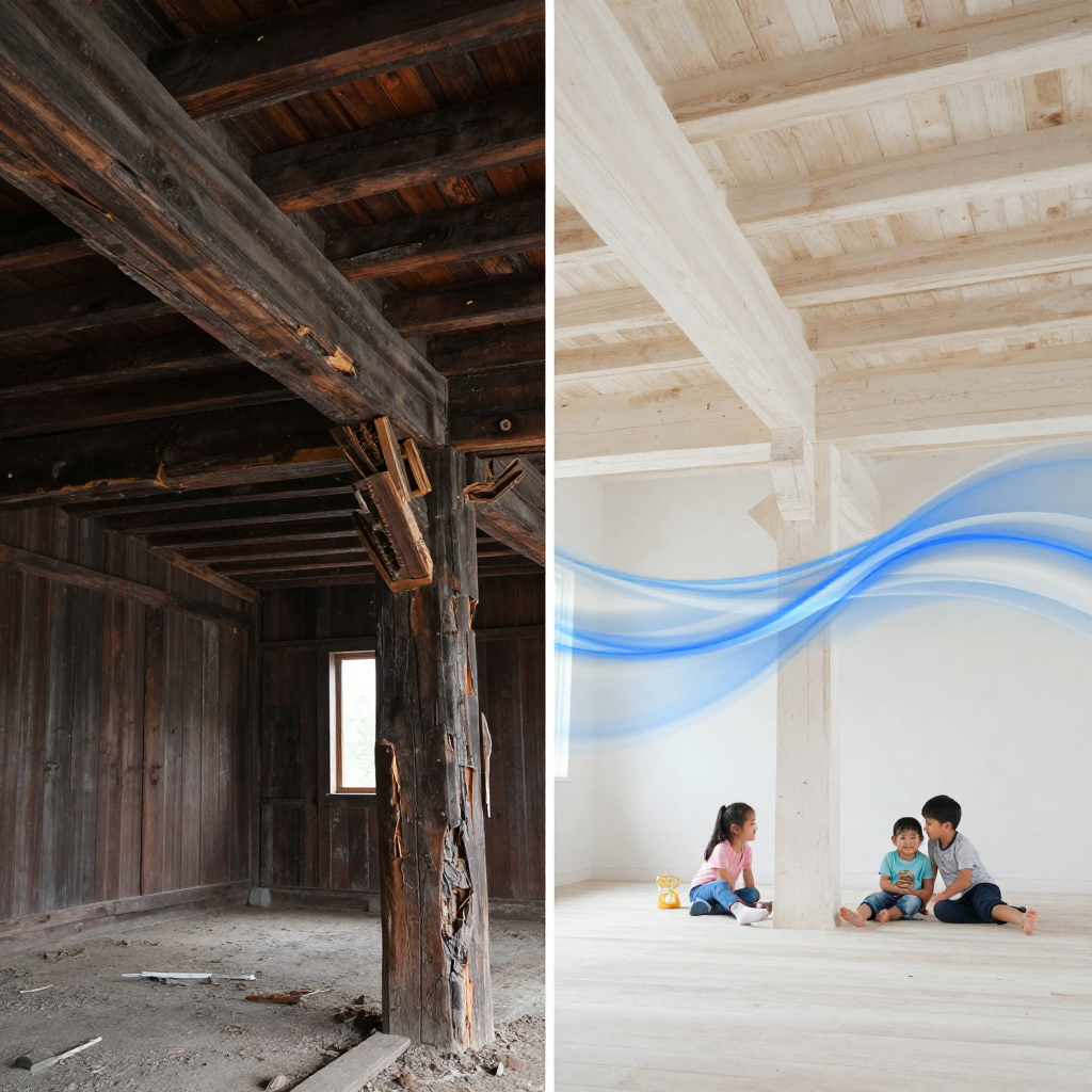 How Shashel® Treats Wood Hidden Behind Plaster, Tiles, or Paint